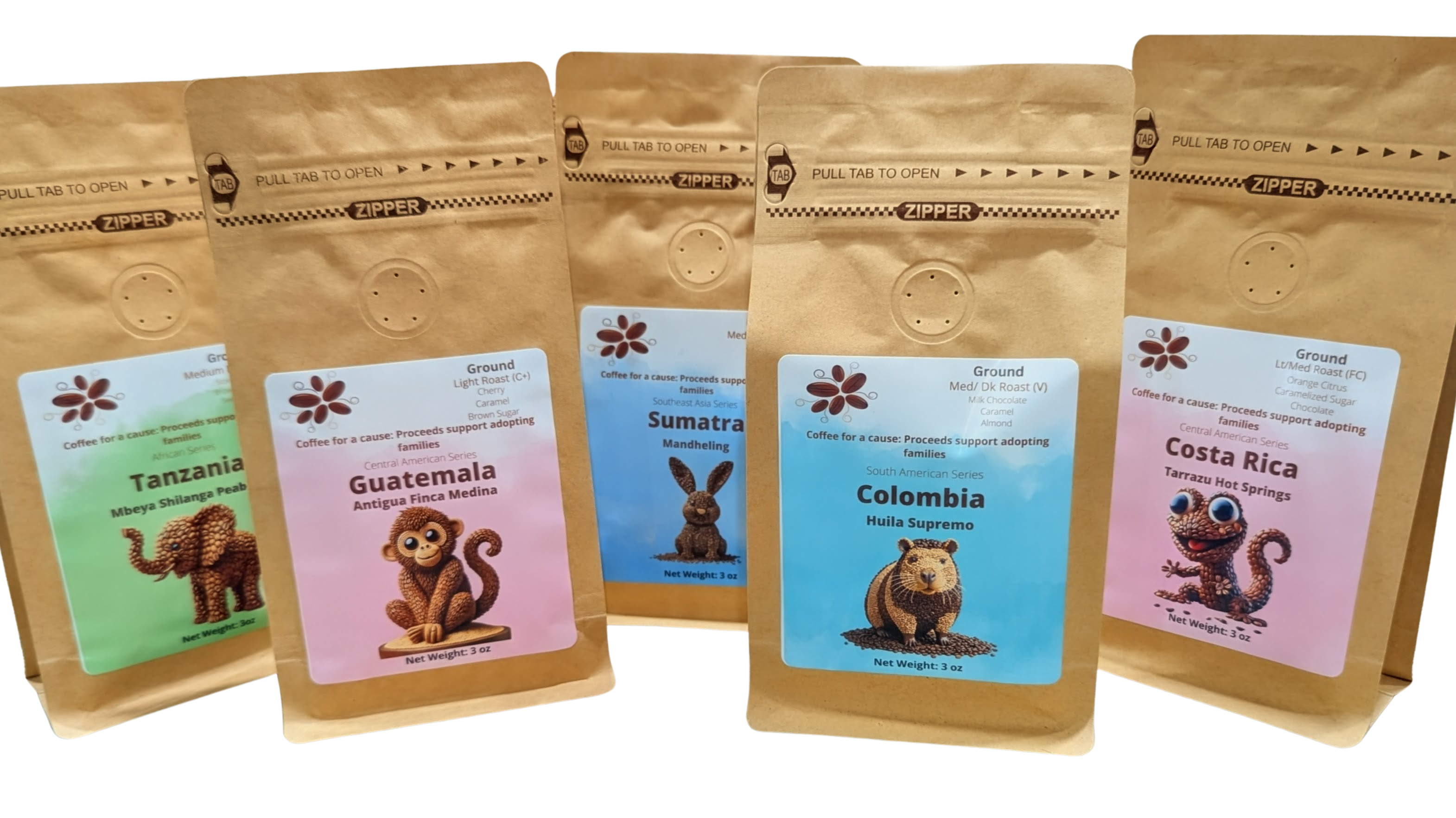 Sampler Set - 5 x 3oz bags for 15 oz total